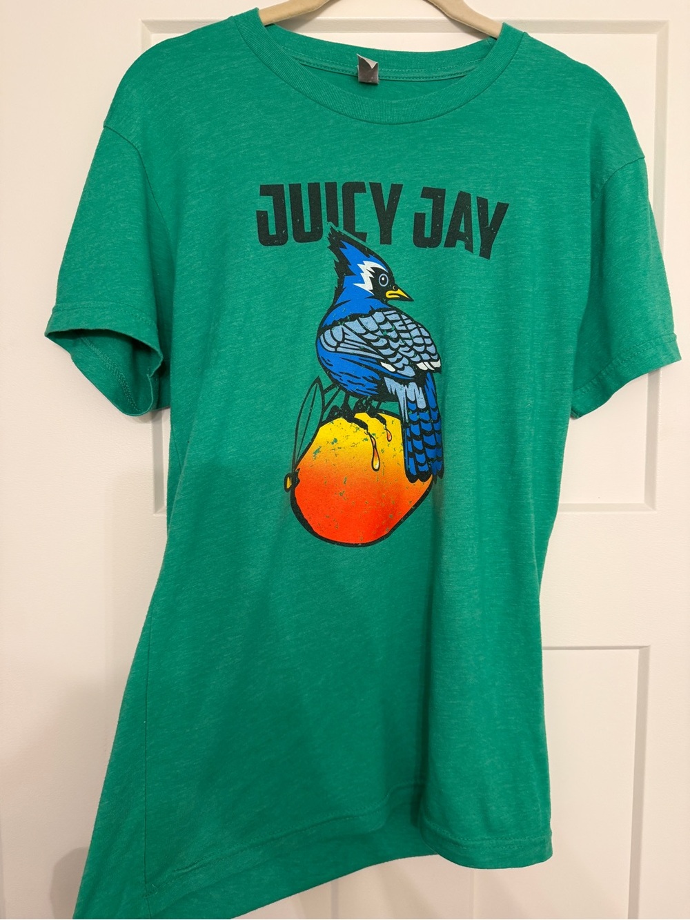 Legion Brewing Co. NC Juicy Jay Blue Jay Bird Green Tee size XS Women’s Old Logo